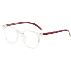 Blue Light Blocking Anti Eyestrain Lens Eyeglasses UV400 Red Frame